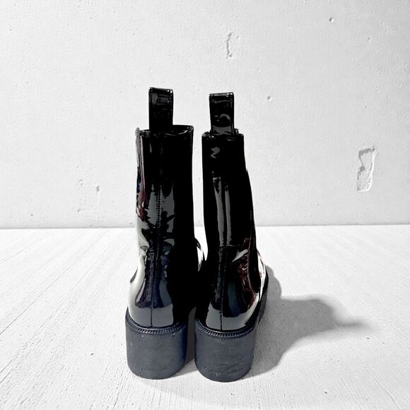 Staud Palamino Black Patent Leather Platform Chelsea Boots, Size 40 EU, New - Picture 7 of 16